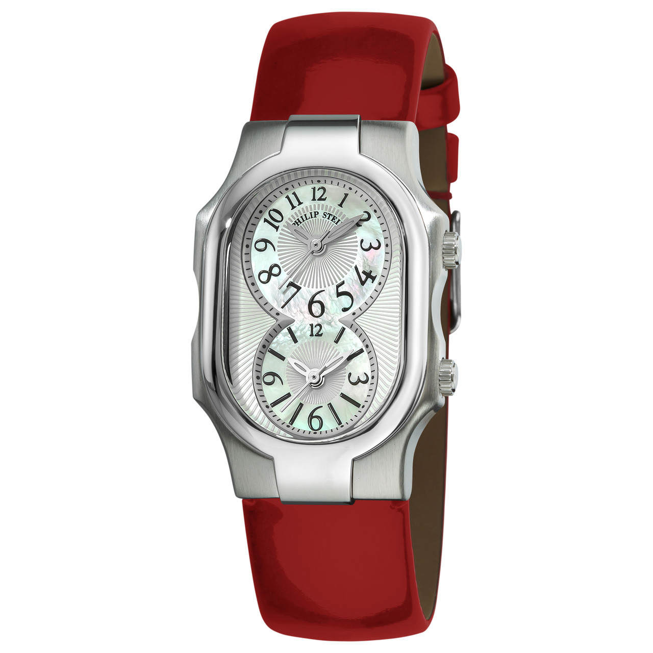 Philip Stein Women's 'Signature' Shiny Red Leather Strap Watch - Sigmatime