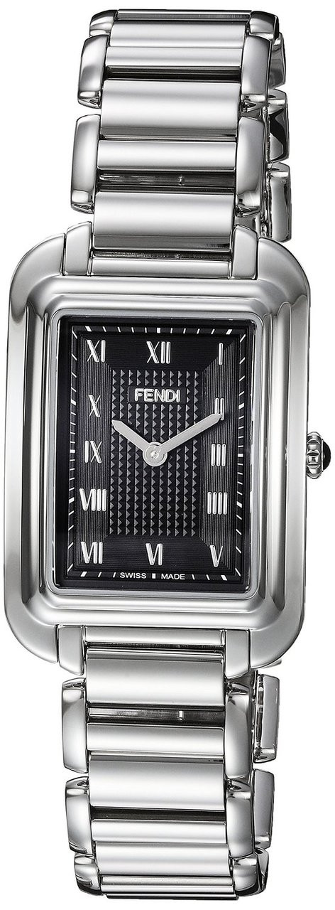 Fendi Womens Classico Rectangle Black Dial Small Swiss Quartz Watch ...