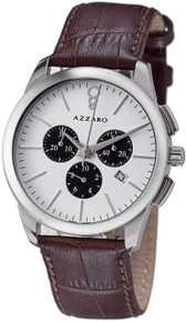 Azzaro Mens Legend Black Dial and Strap Chronograph Quartz Watch 