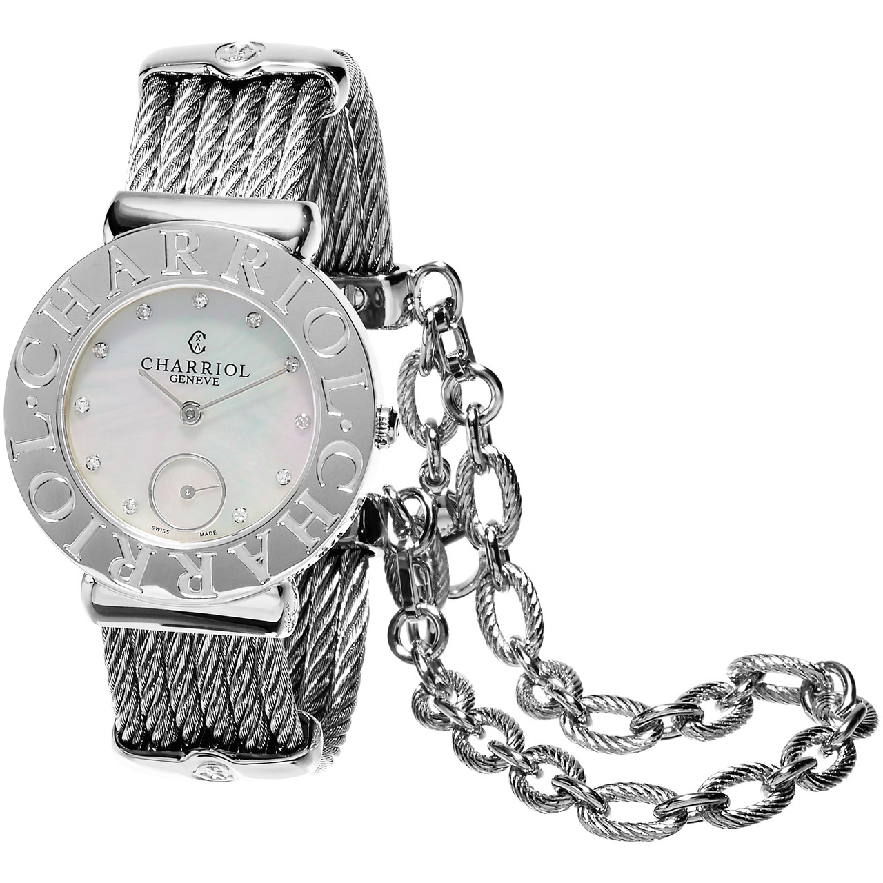 Charriol St Tropez MOP Dial Ladies Watch Charriol St Tropez MOP Diamonds Steel Quartz Ladies Watch  main image 2