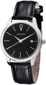 Azzaro Mens Legend Black Dial and Strap Chronograph Quartz Watch 