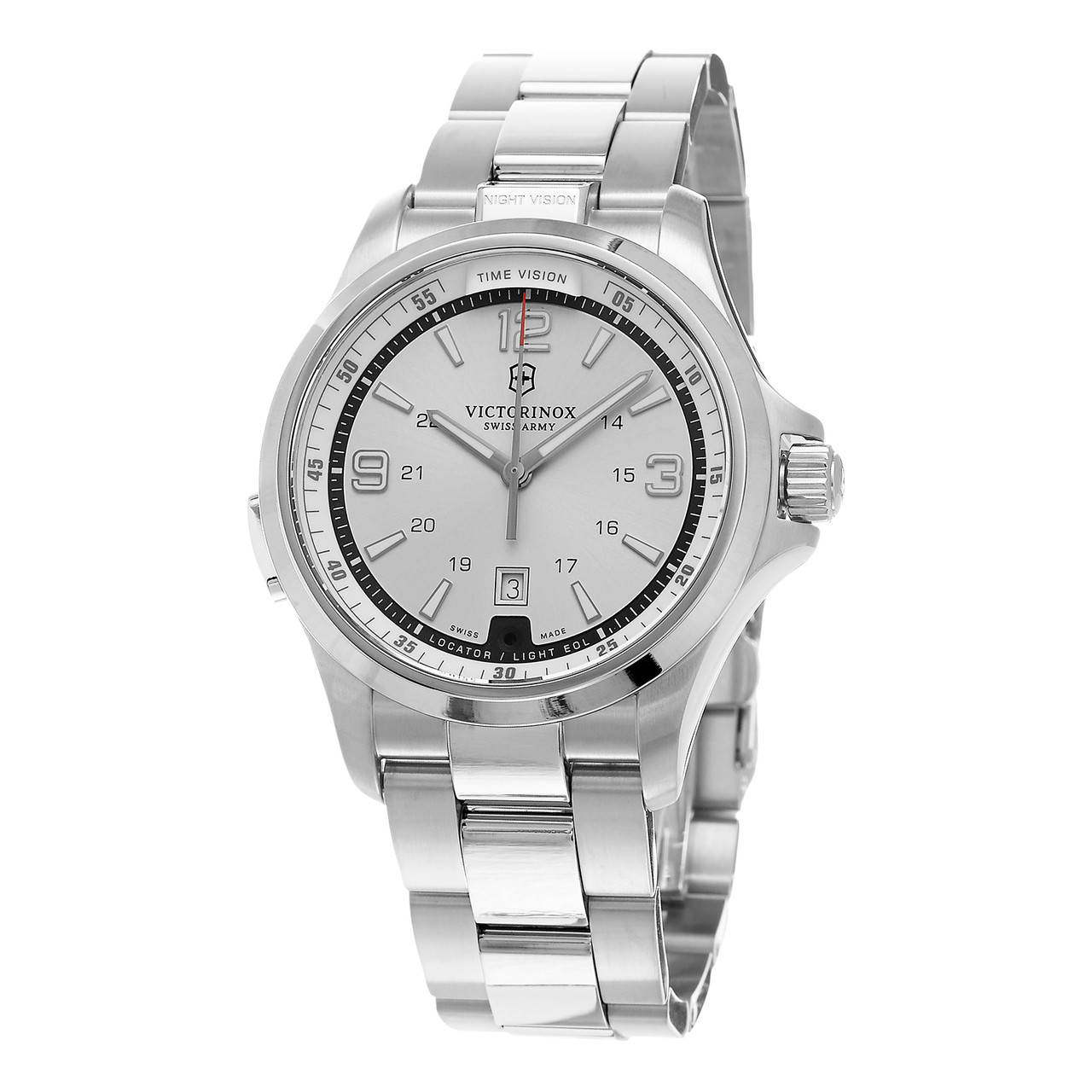 Mens Watches Stainless Steel Victorinox Night Vision Watch