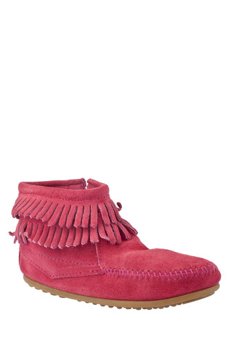minnetonka double fringe side zip boot