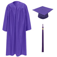 Purple Kinder Cap, Gown & Tassel