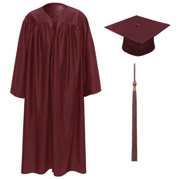 Maroon Kinder Cap, Gown & Tassel - University Cap & Gown