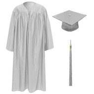 Silver Kinder Cap, Gown & Tassel