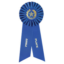 8 1/2" 1st Place Blue Rosette Ribbon