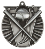 2" Silver Baseball Victory Medal