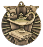 2" Gold Lamp of Knowledge Victory Medal