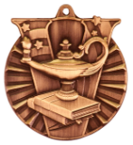 2" Bronze Lamp of Knowledge Victory Medal