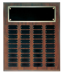 15" x 18" Cherry Finish Completed Perpetual Plaque with 36 Plates