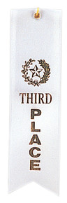 3rd Place White Carded Ribbon