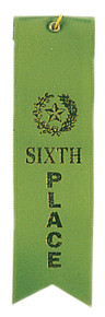 6th Place Green Carded Ribbon