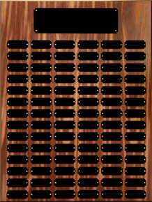 84 Black Plate Walnut Finish Completed Perpetual Plaque