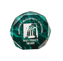 5" Green Marble Octagon Acrylic Award