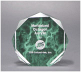 6" Green Marble Octagon Acrylic Award