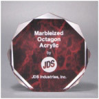 7" Red Marble Octagon Acrylic Award