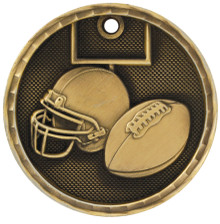 2" Gold 3D Football Medal