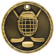 2" Gold 3D Hockey Medal