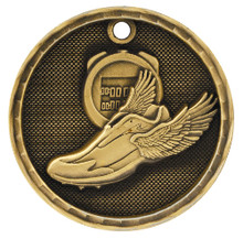 2" Gold 3D Track Medal