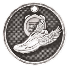 2" Silver 3D Track Medal