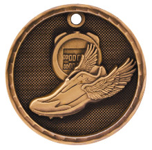 2" Bronze 3D Track Medal
