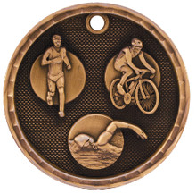 2" Bronze 3D Triathlon Medal