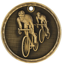 2" Gold 3D Bicycling Medal