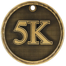 2" Gold 3D 5K Medal