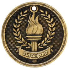 2" Gold 3D Participant Medal