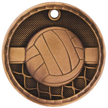 2" Bronze 3D Volleyball Medal