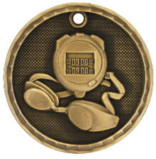 2" Gold 3D Swimming Medal