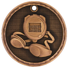 2" Bronze 3D Swimming Medal