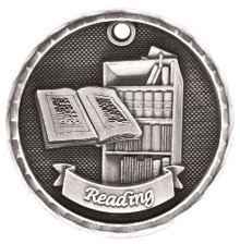2" Silver 3D Reading Medal