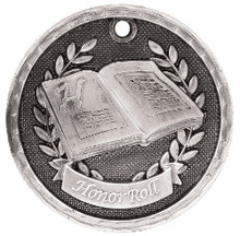 2" Silver 3D Honor Roll Medal