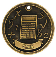 2" Gold 3D Math Medal