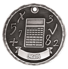 2" Silver 3D Math Medal