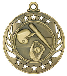 2 1/4" Gold Baseball/Softball Galaxy Medal