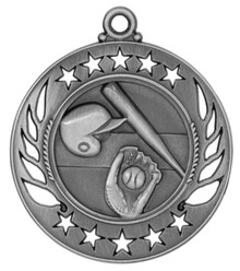 2 1/4" Silver Baseball/Softball Galaxy Medal