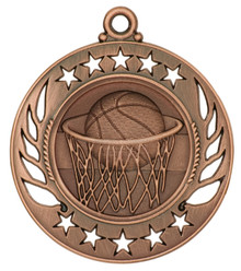 2 1/4" Bronze Basketball Galaxy Medal