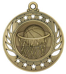 2 1/4" Gold Basketball Galaxy Medal