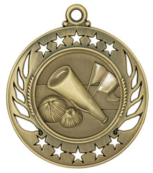2 1/4" Gold Cheer Galaxy Medal