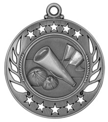 2 1/4" Silver Cheer Galaxy Medal