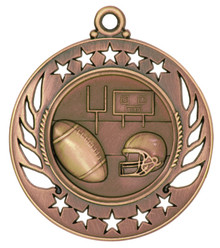 2 1/4" Bronze Football Galaxy Medal