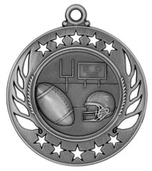 2 1/4" Silver Football Galaxy Medal