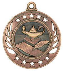 2 1/4" Bronze Lamp of Knowledge Galaxy Medal