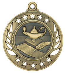 2 1/4" Gold Lamp of Knowledge Galaxy Medal