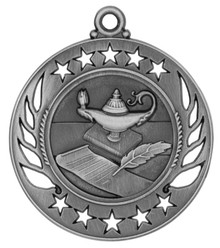 2 1/4" Silver Lamp of Knowledge Galaxy Medal