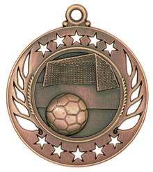 2 1/4" Bronze Soccer Galaxy Medal