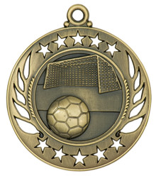 2 1/4" Gold Soccer Galaxy Medal